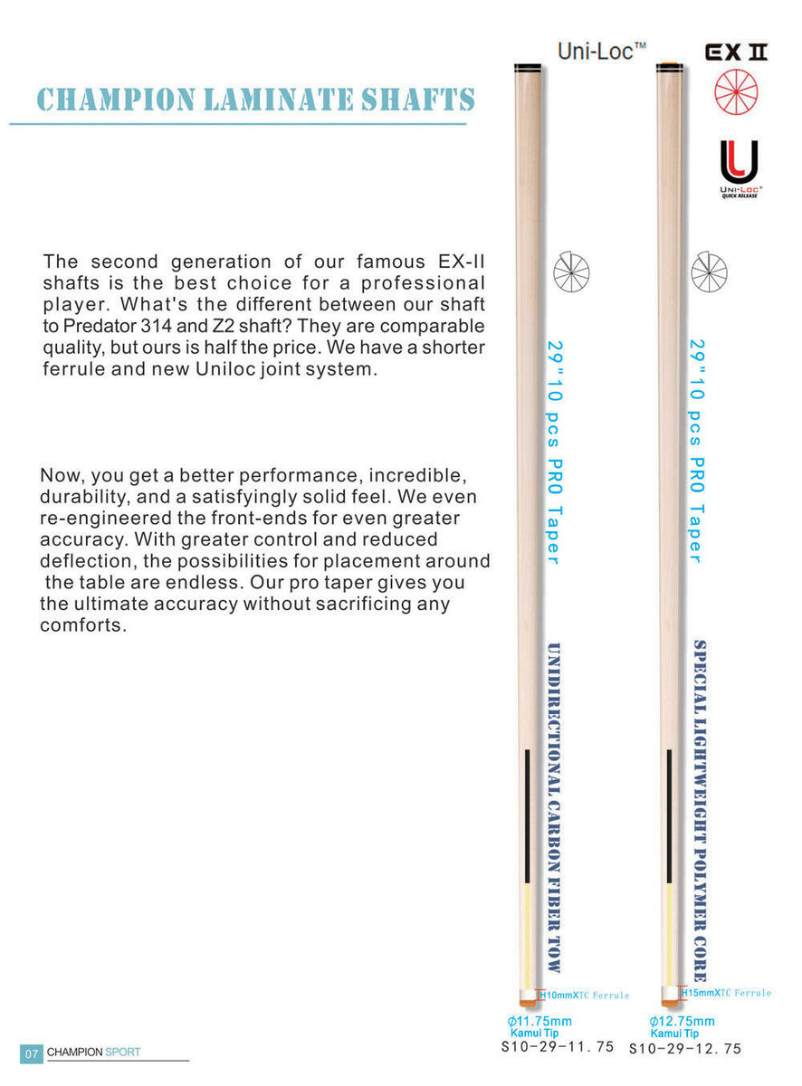 Champion Laminate Shaft(EX-II Professional 10 Piece),11.75mm