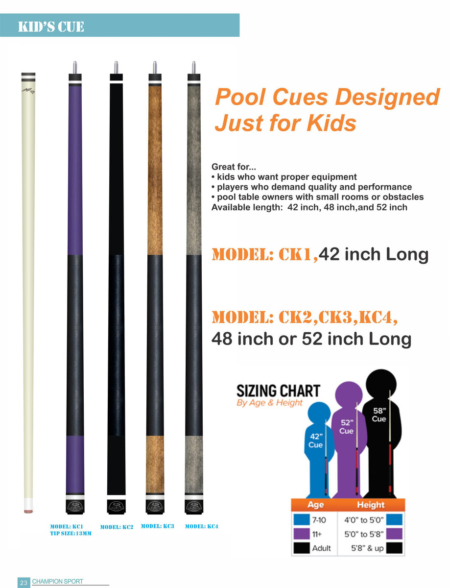 Lot of three pool cues,Champion ST cues Pool Cue Stick, Model