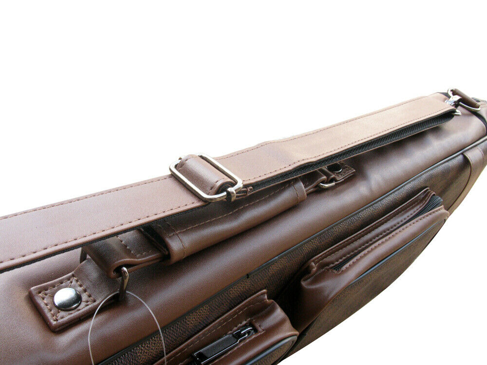 ICZW 4x8 Pool Cue Case Billiard Stick Carrying Case Leatherette Soft Cue Bag  Hold 4 Butt 8 Shaft Black