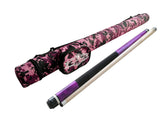 Champion ST8 Purple Pool Cue Stick ,Black/White/Purple Hard Pool case, Cuetec Glove