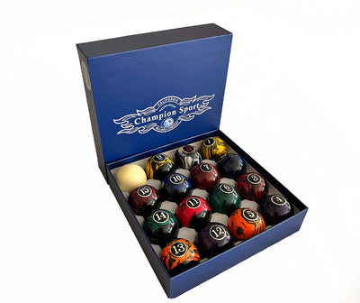 Champion  Marble Pool Balls set ( Dark Marble) Complete 16 Ball Set