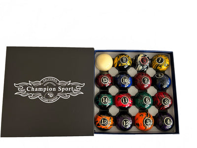 Champion  Marble Pool Balls set ( Dark Marble) Complete 16 Ball Set