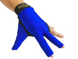 Champion Cut 3 finger Pool Cue Stick Glove- Left hand Predator( Blue )