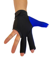 Champion Cut 3 finger Pool Cue Stick Glove- Left hand Predator( Blue )