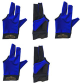 Champion Cut 3 finger Pool Cue Stick Glove- Left hand Predator( Blue )