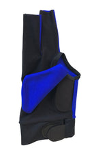 Champion Cut 3 finger Pool Cue Stick Glove- Left hand Predator( Blue )