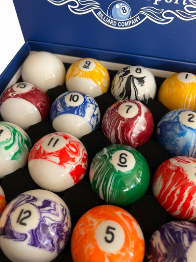 Champion  Marble Pool Balls set (Light Marble) Complete 16 Ball Set