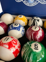 Champion  Marble Pool Balls set (Light Marble) Complete 16 Ball Set