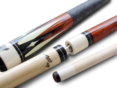 Champion GN Natural Wooden Maple Cue Stick, White or Black Hard Case, Glove